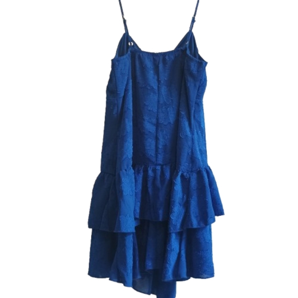 Wild Fable Blue Tiered Ruffle Mini Dress Size S Spaghetti Strap Whimsigoth‎ - Picture 2 of 14